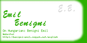 emil benigni business card